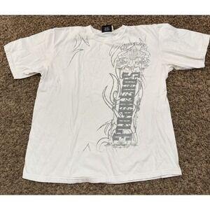 Vintage Y2K Southpole White T Shirt Mens Size 3XL Grunge Skater Hip Hop